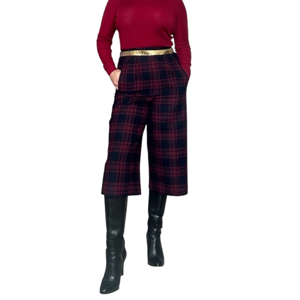 Noblegout Plaid 100% Wool Capri Trousers – Culottes - Size  XS - Picture 2 of 5